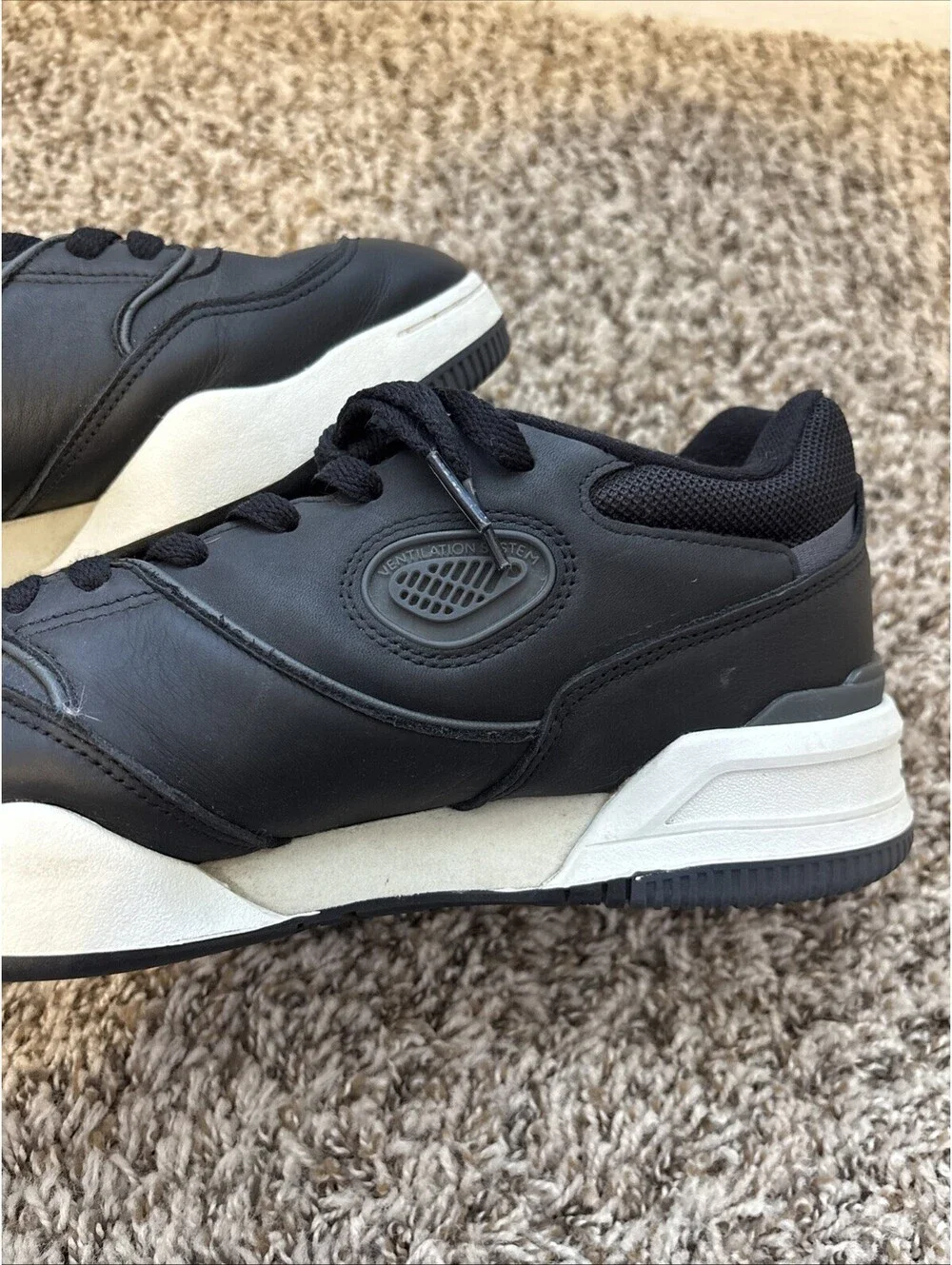 Lacoste Men's Lineshot 223 Leather Sneakers Shoes Black White US Size 11.5